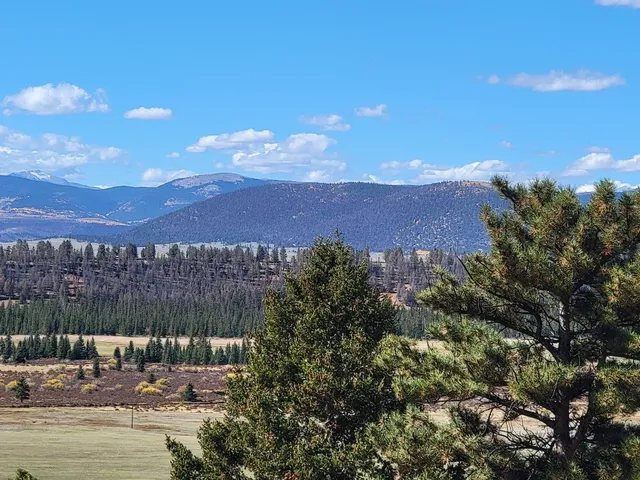 a view of a lake with a mountain in the background