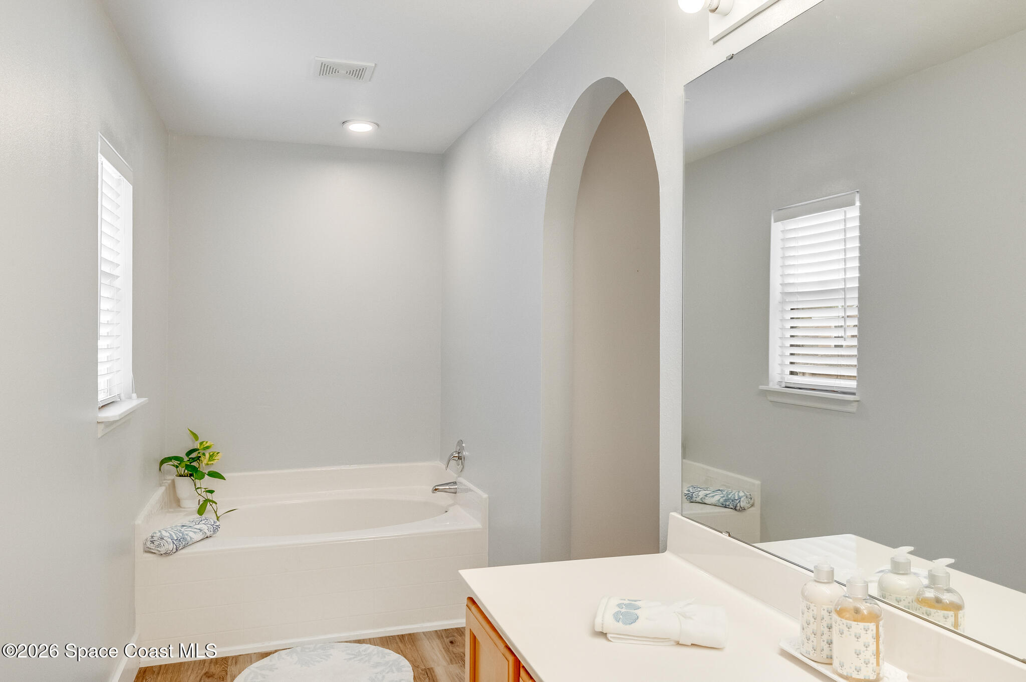 2250 Spring Creek Circle Palm Bay, FL 32905 - Photo 43 of 84 a bathroom with a bathtub a sink and a window