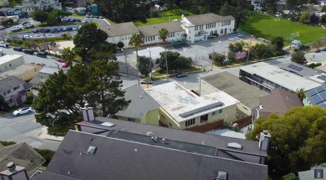 an aerial view of multiple house