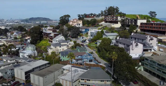 a view of city and mountain