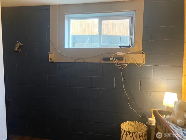 a bathroom with a window