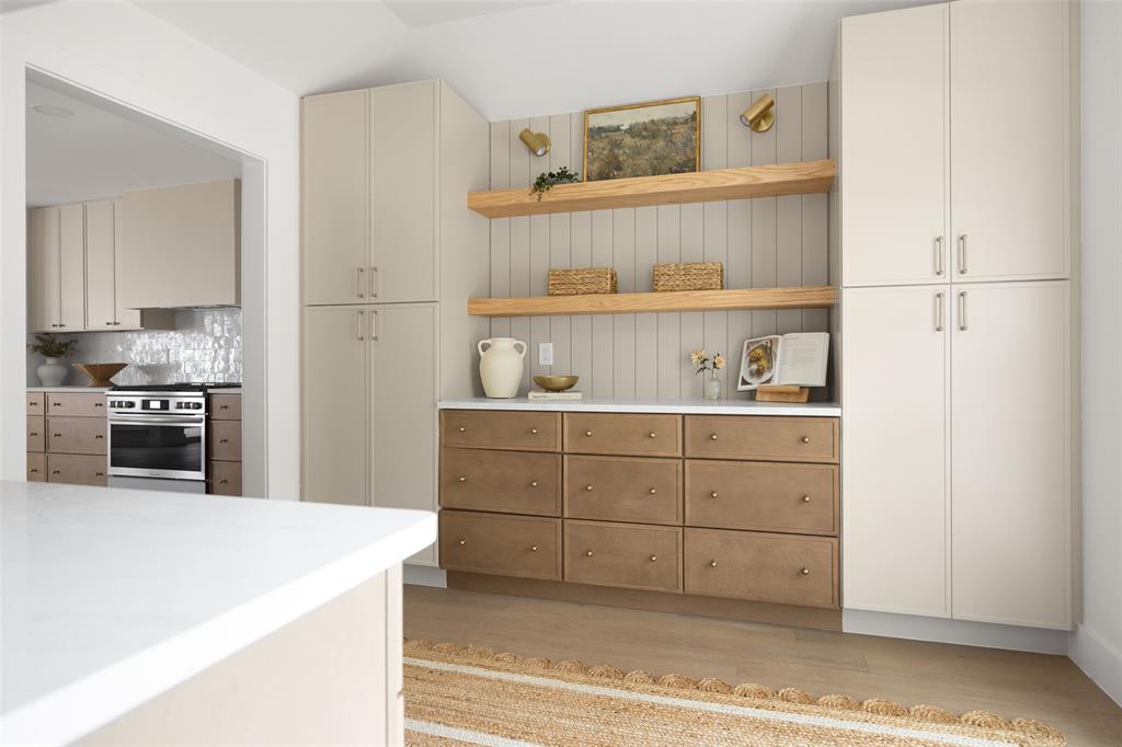 16805 Deer Park Drive Dallas, TX 75248 - Photo 18 of 39 a kitchen with a refrigerator a stove and a cabinets