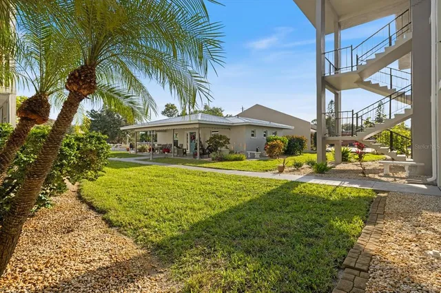 a view of a large building with a outdoor space