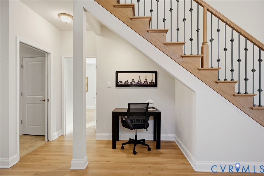 6101 Courage Trail Chester, VA 23831 - Photo 31 of 50 a view of entryway with wooden floor and stairs