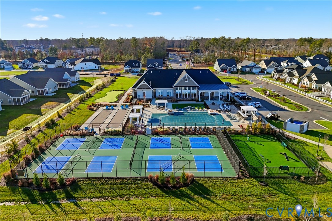 6101 Courage Trail Chester, VA 23831 - Photo 46 of 50 an aerial view of residential houses with outdoor space and swimming pool