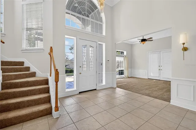 a view of an entryway with staircase