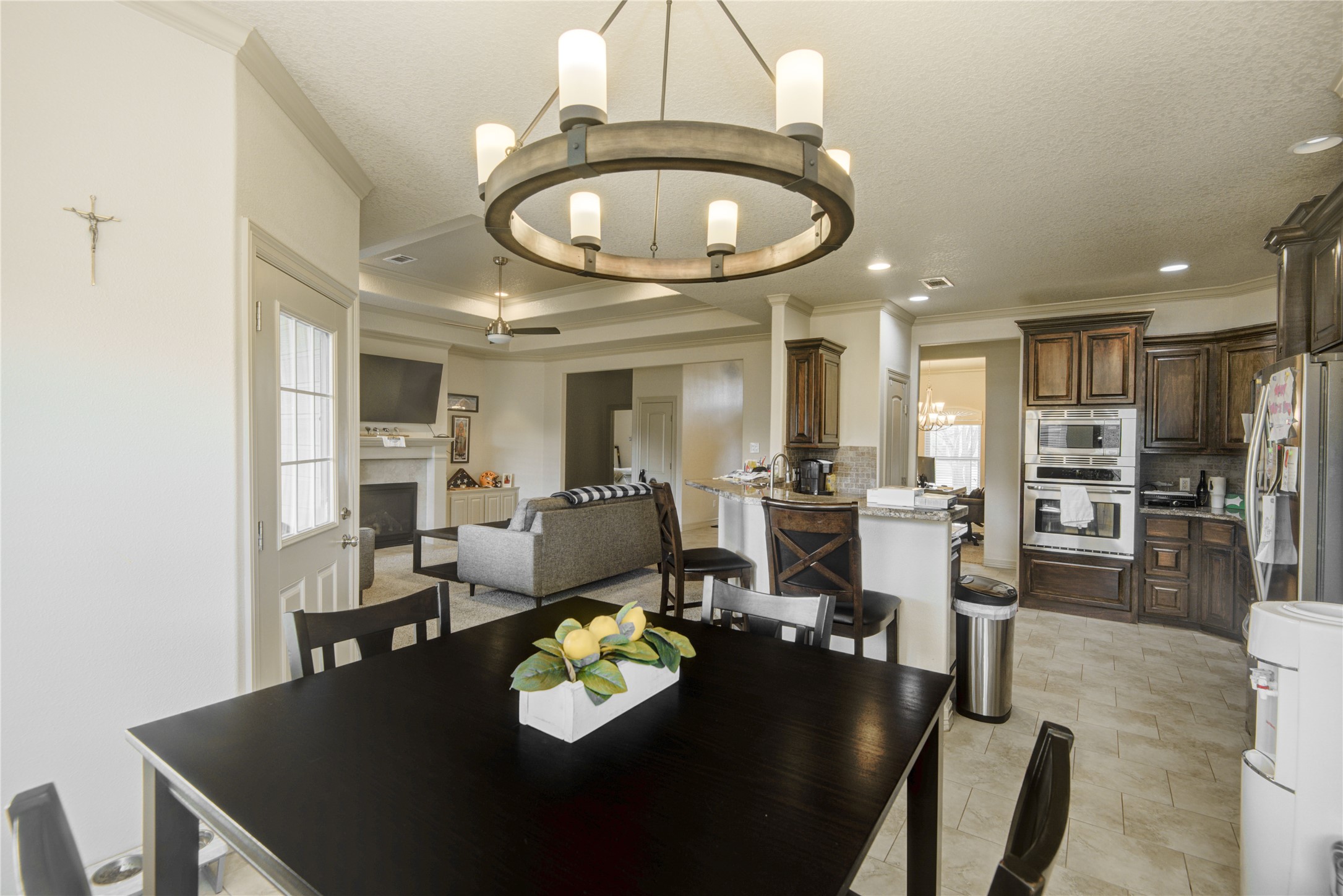 57 Red Maple Court Lake Jackson, TX 77566 - Photo 12 of 44 a living room with lots of furniture and a view of kitchen