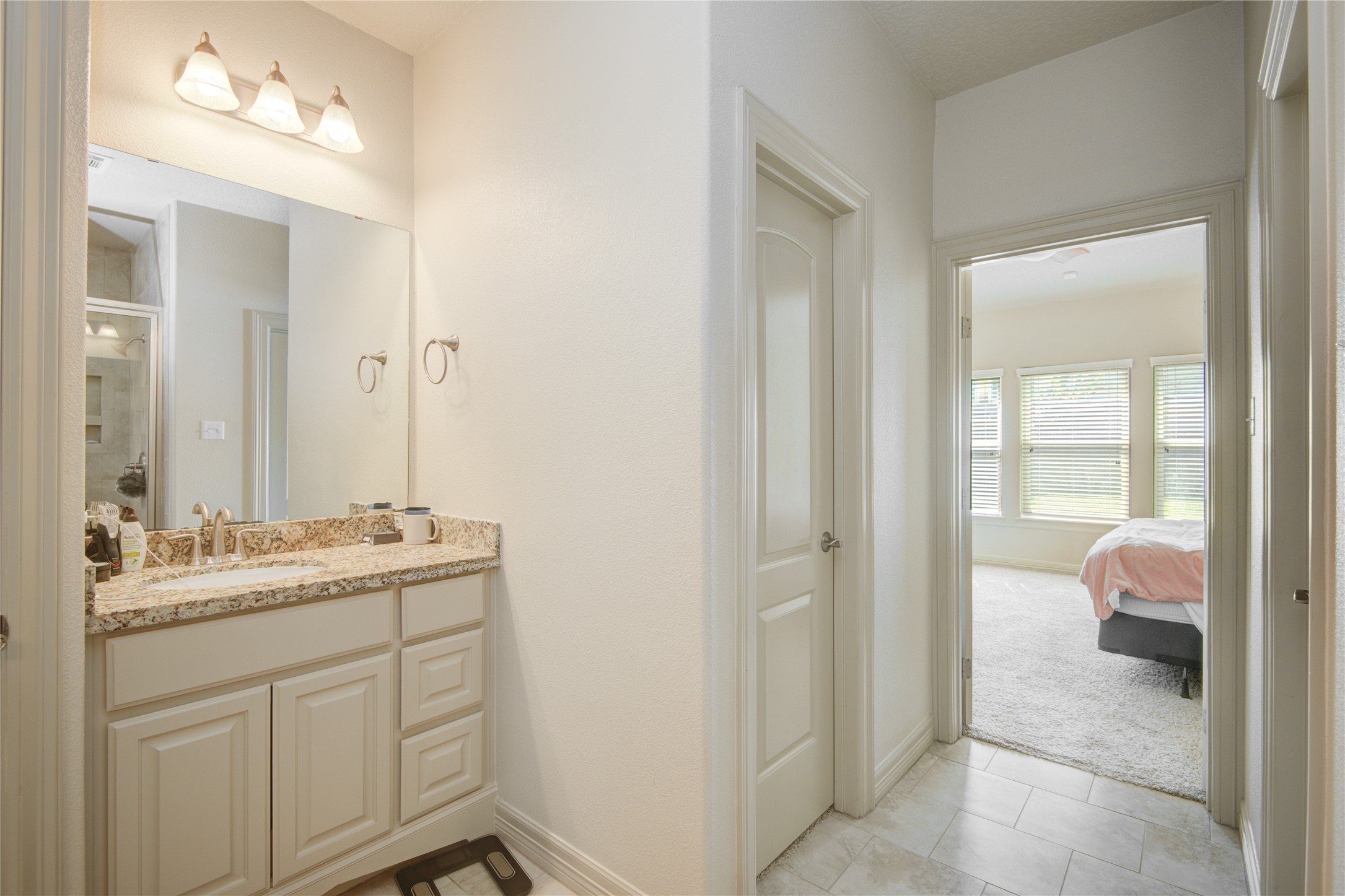 57 Red Maple Court Lake Jackson, TX 77566 - Photo 20 of 44 a en suite bathroom with a sink and a mirror