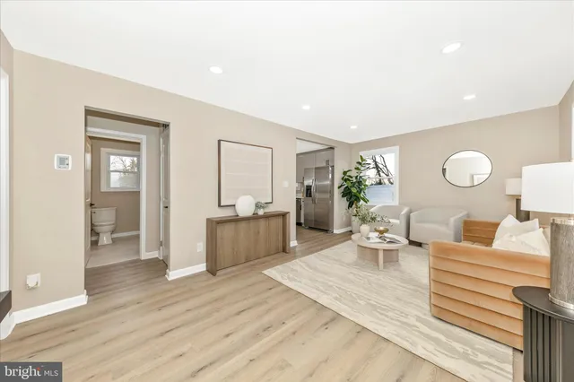 a living room with furniture