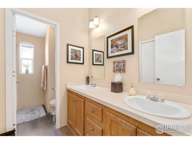 a bathroom with a sink double vanity and a mirror