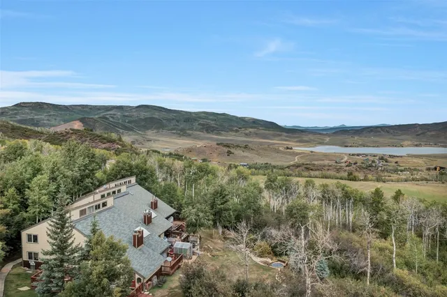 a view of lake with mountain