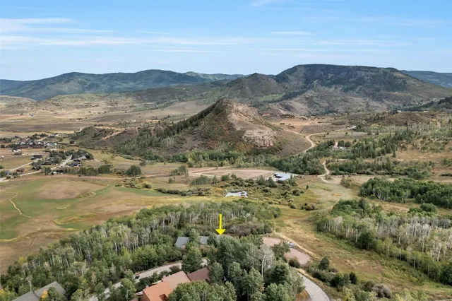a view of a city with mountains in the background