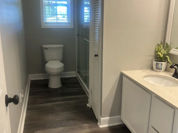 a bathroom with a sink and a toilet