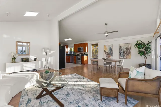 a living room with furniture