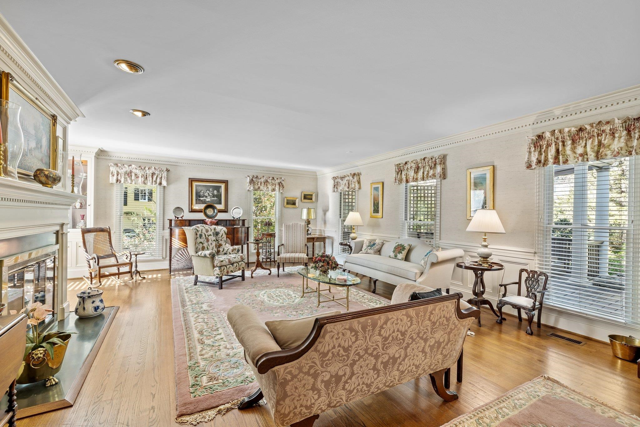 3608 Dover Road Durham, NC 27707 - Photo 14 of 60 a living room with furniture and wooden floor