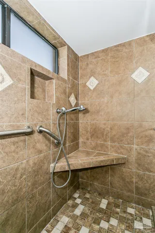 a bathroom with a shower