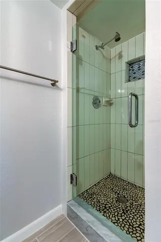 a bathroom with a shower