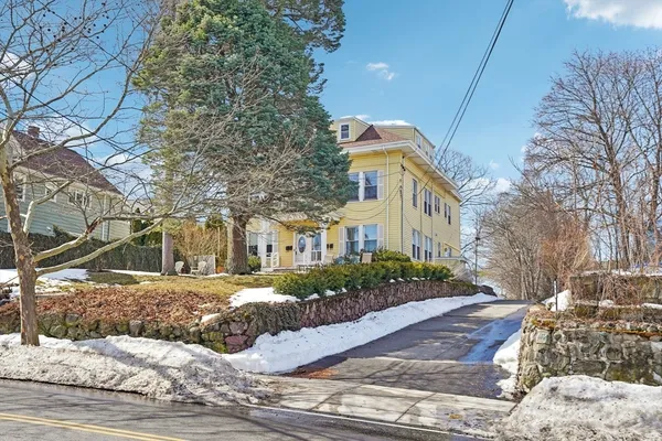 a view of a building with a patio