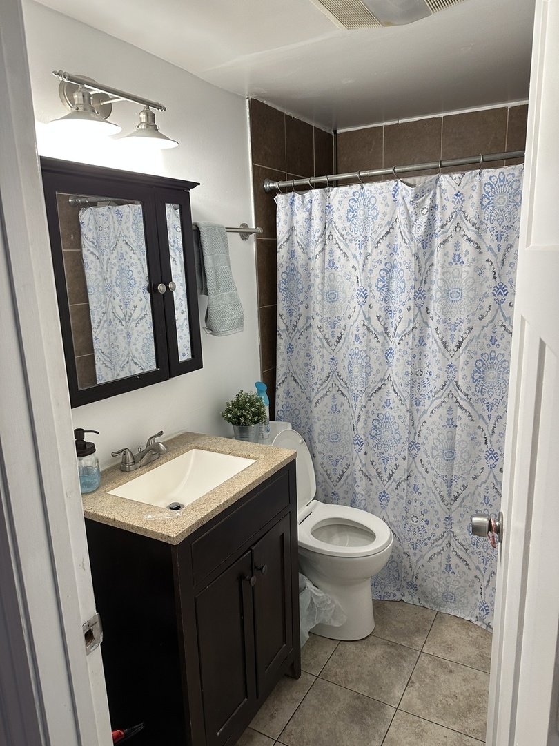 1127 North State Street, Unit 2A Chicago, IL 60611 - Photo 4 of 11 a bathroom with a toilet sink and mirror
