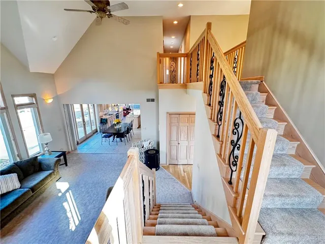 a view of a living room and wooden floor