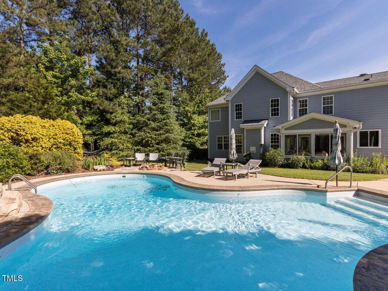 1201 Kalworth Road Wake Forest, NC 27587 - Photo 14 of 76 a view of a house with swimming pool and sitting area