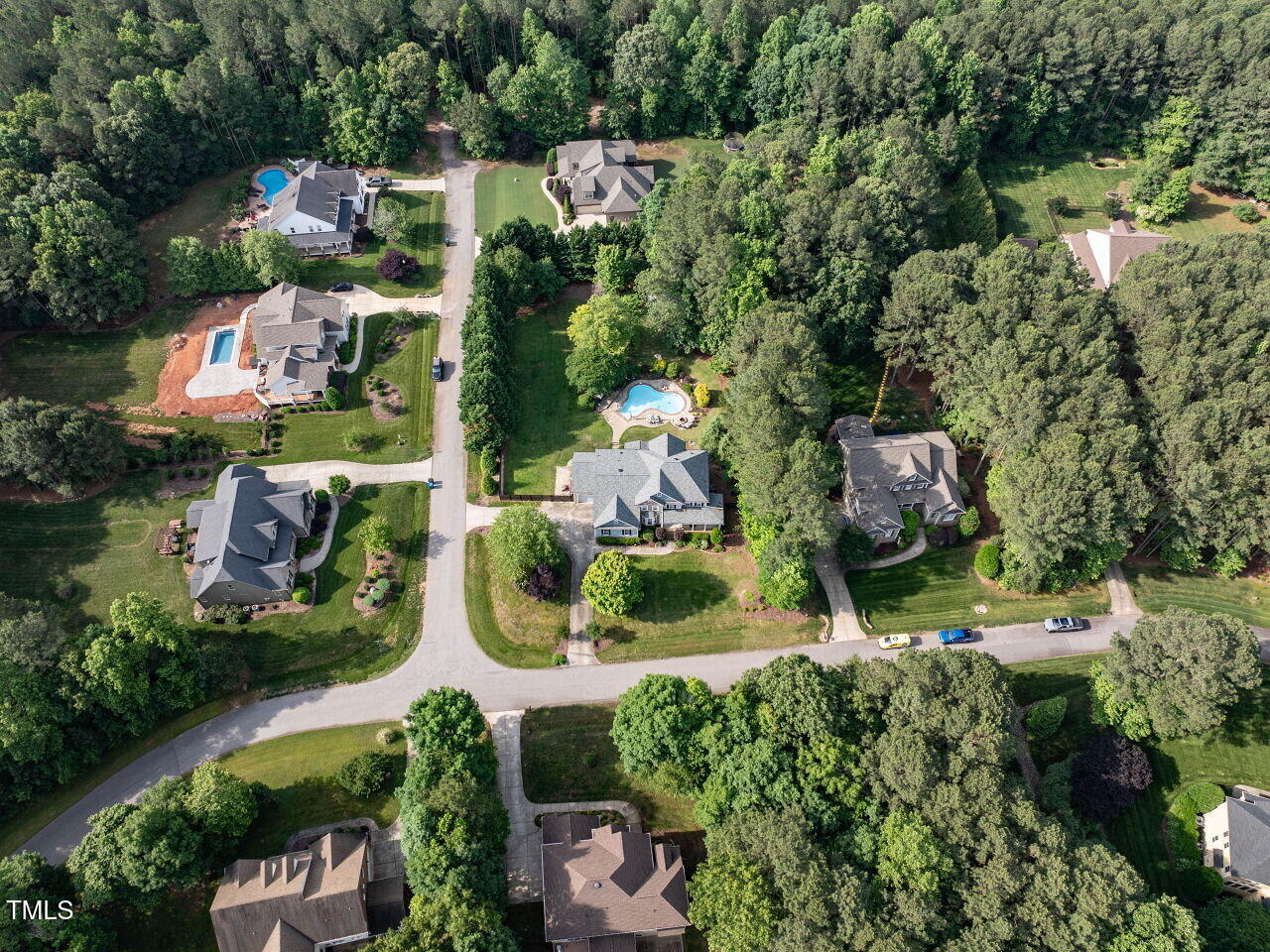 1201 Kalworth Road Wake Forest, NC 27587 - Photo 62 of 76 an aerial view of house with yard swimming pool and outdoor seating
