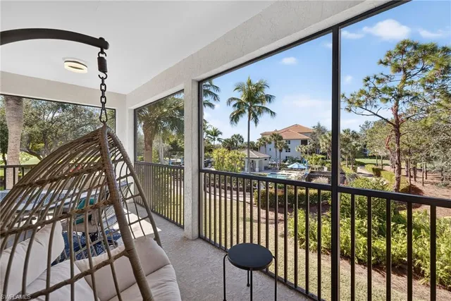 a view of a porch with a porch