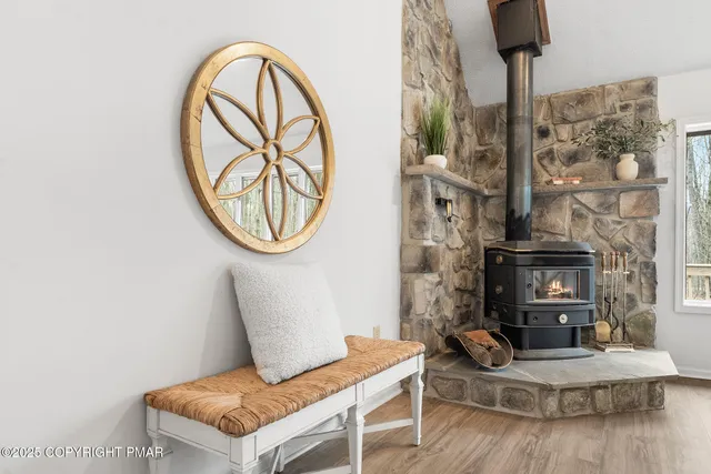 a bathroom with a shower curtain and a bathtub