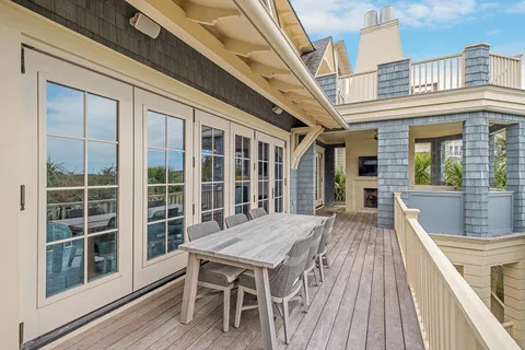 an aerial view of residential building with outdoor space
