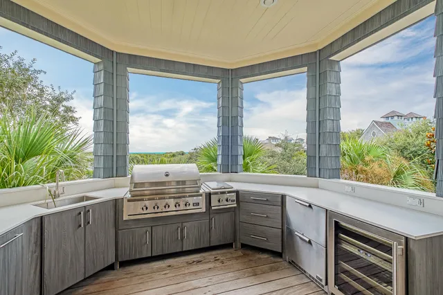 a view of an ocean and beach