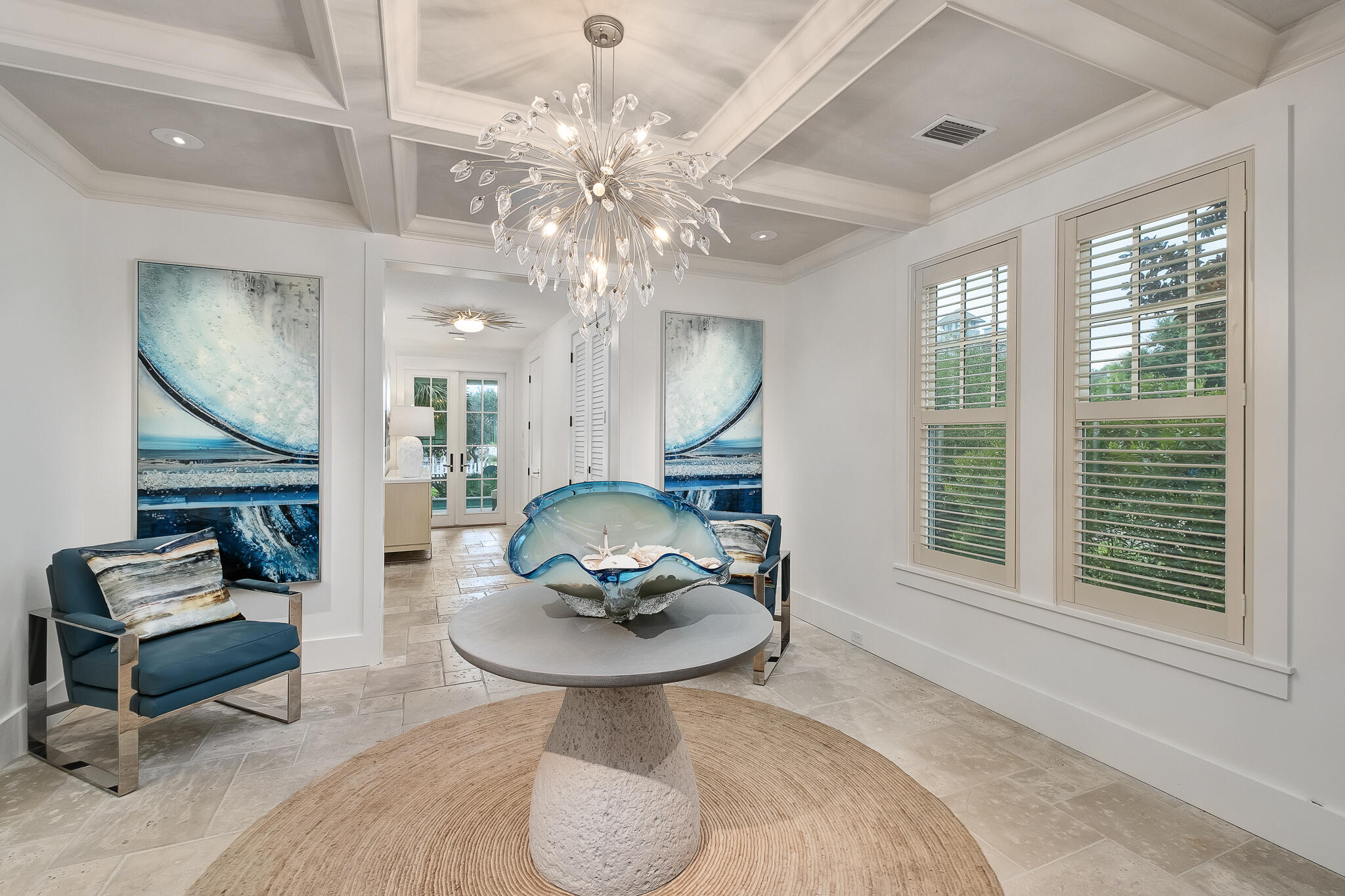 409 Coopersmith Lane Inlet Beach, FL 32461 - Photo 7 of 97 a living room with furniture a chandelier and a table