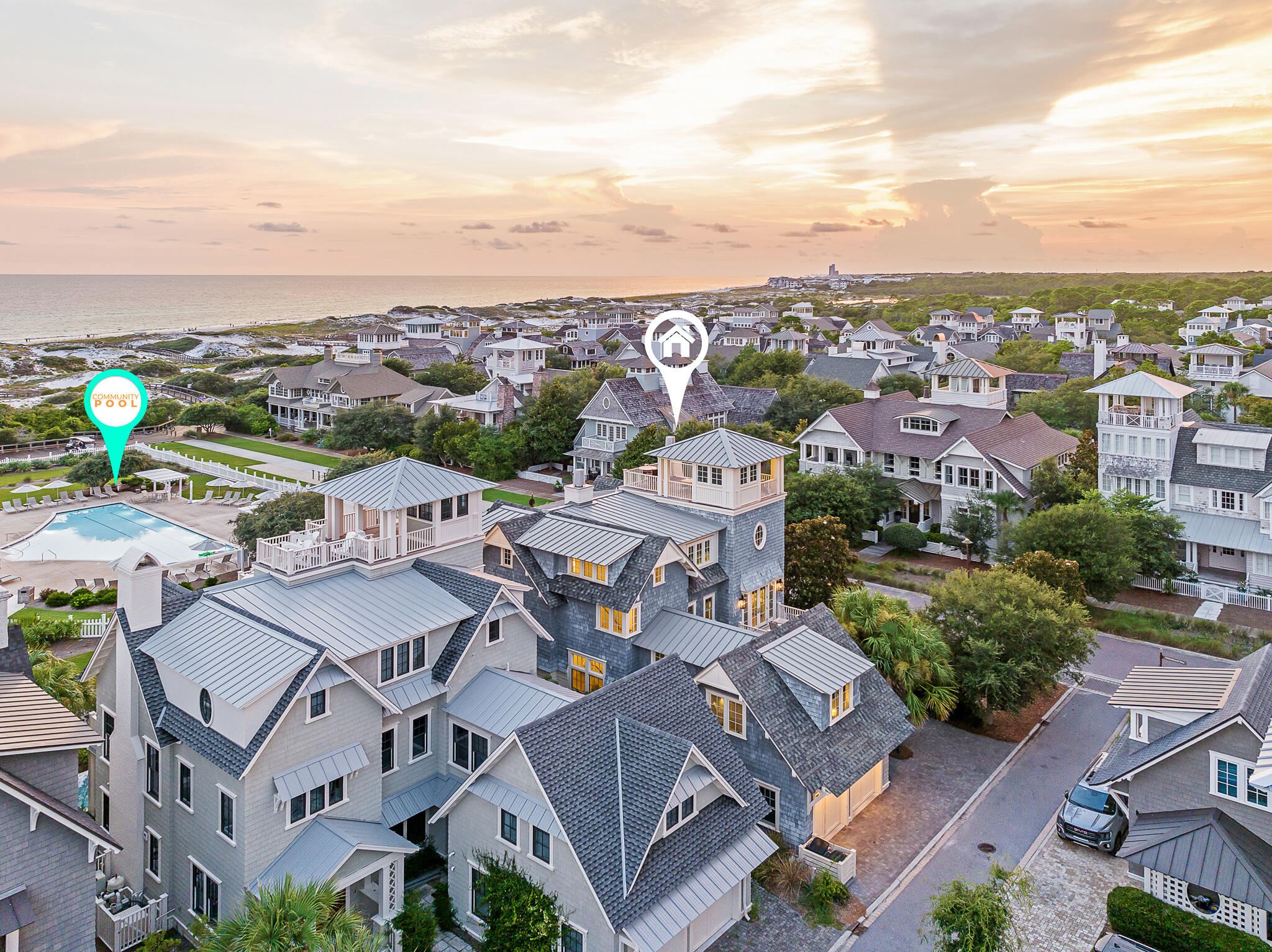 409 Coopersmith Lane Inlet Beach, FL 32461 - Photo 82 of 97 an aerial view of residential house with outdoor space