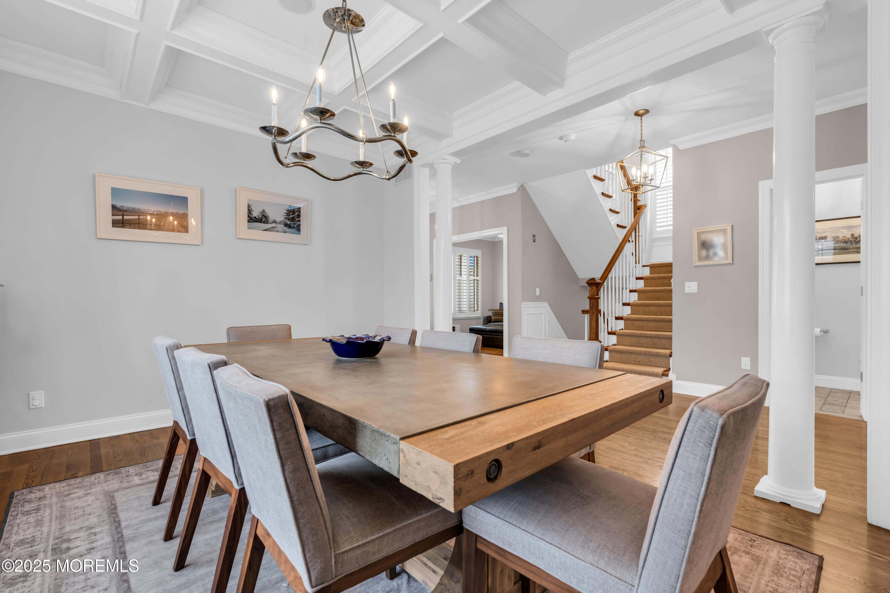 12 Forrest Avenue Rumson, NJ 07760 - Photo 43 of 55 a view of a dining room with furniture and a chandelier