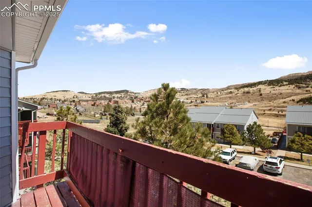 a view of a city from a balcony