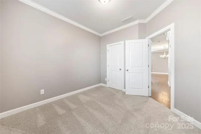 an empty room with an entryway