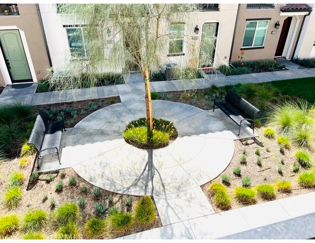 a swimming pool with a yard