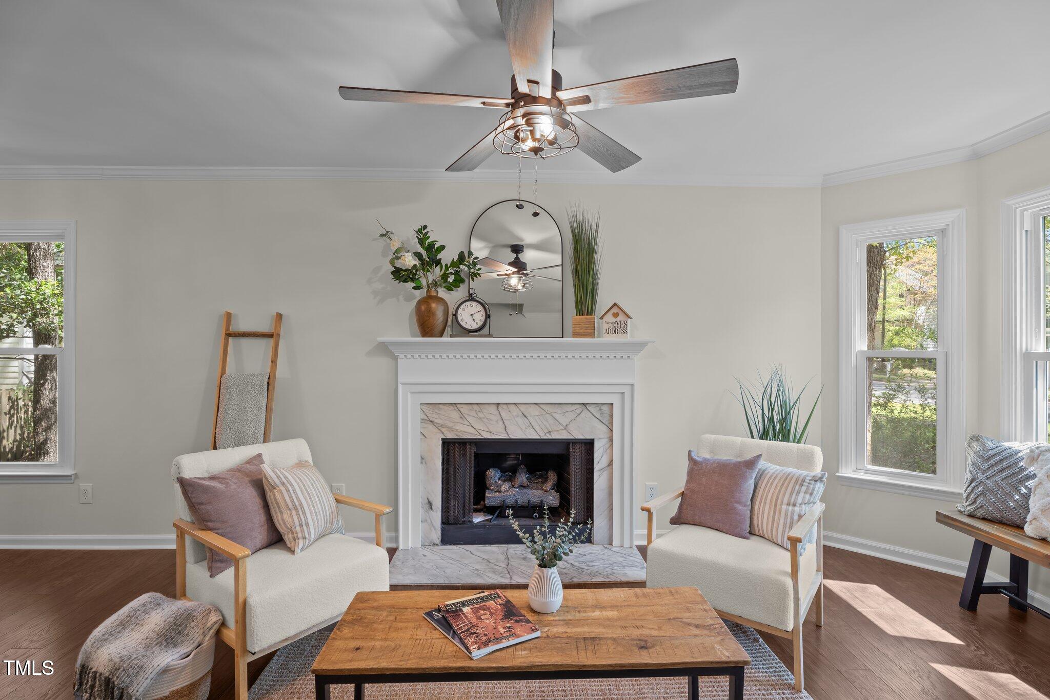 4936 Liverpool Lane Raleigh, NC 27604 - Photo 6 of 37 Living Room Fireplace