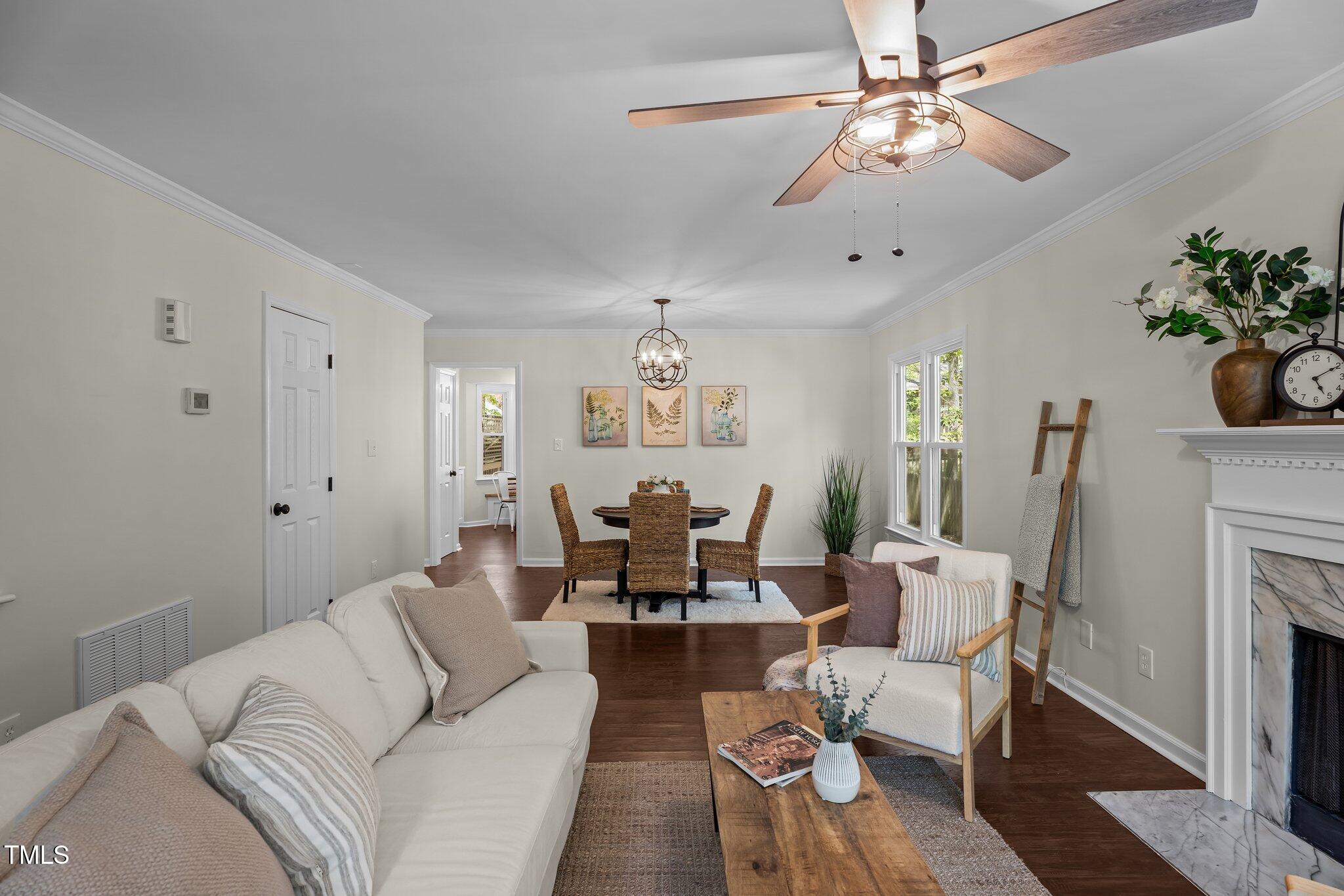 4936 Liverpool Lane Raleigh, NC 27604 - Photo 7 of 37 Living Room and Dining