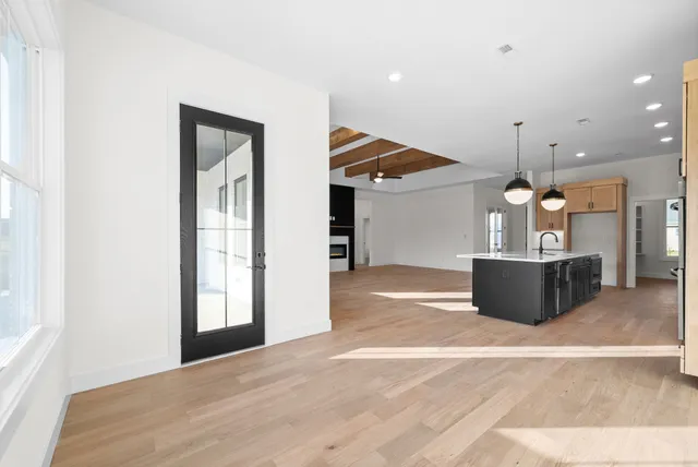a view interior of a house and kitchen view