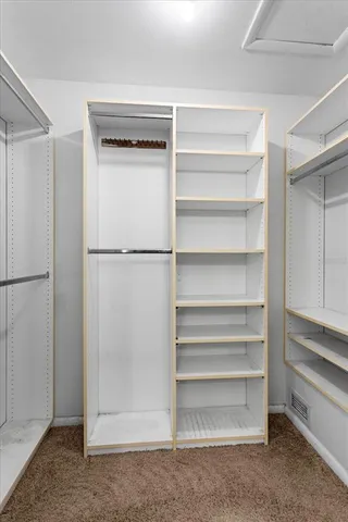 a bathroom with a shower and a toilet