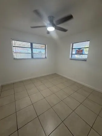 a view of a room with racks on the wall