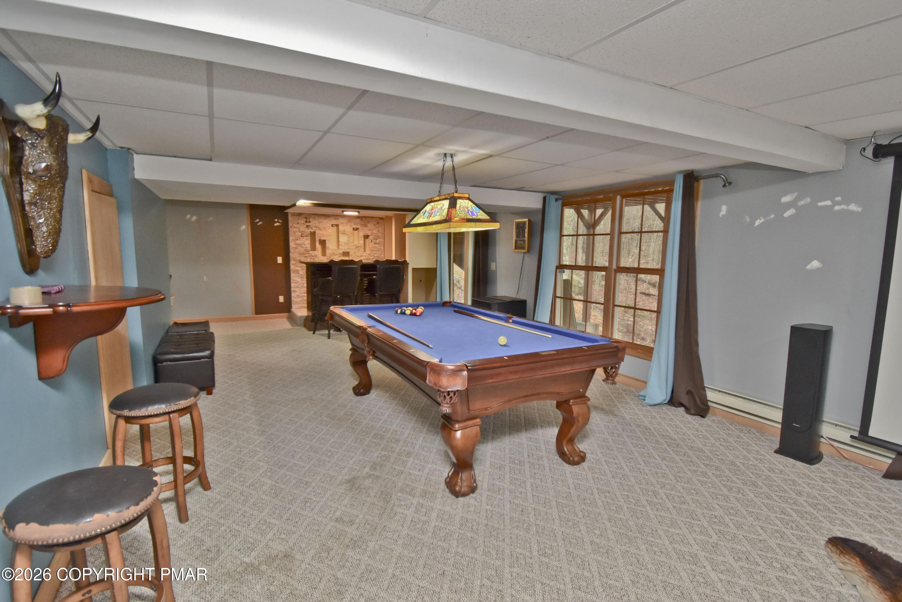 131 Canterbury Road Bushkill, PA 18324 - Photo 40 of 65 a room with pool table and windows