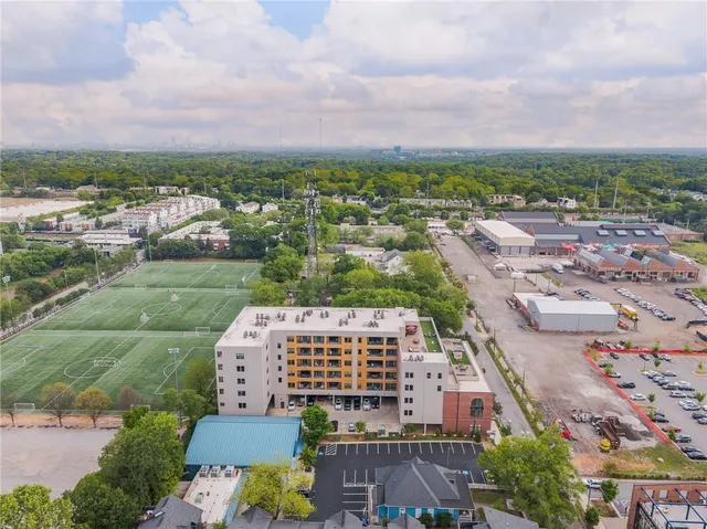 an aerial view of a city