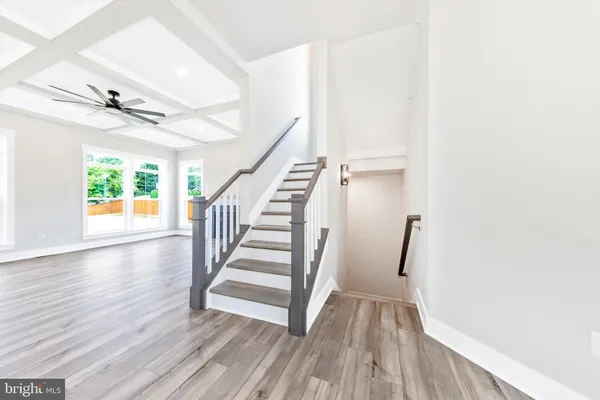 a view of entryway with wooden floor