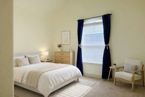 an empty room with a window