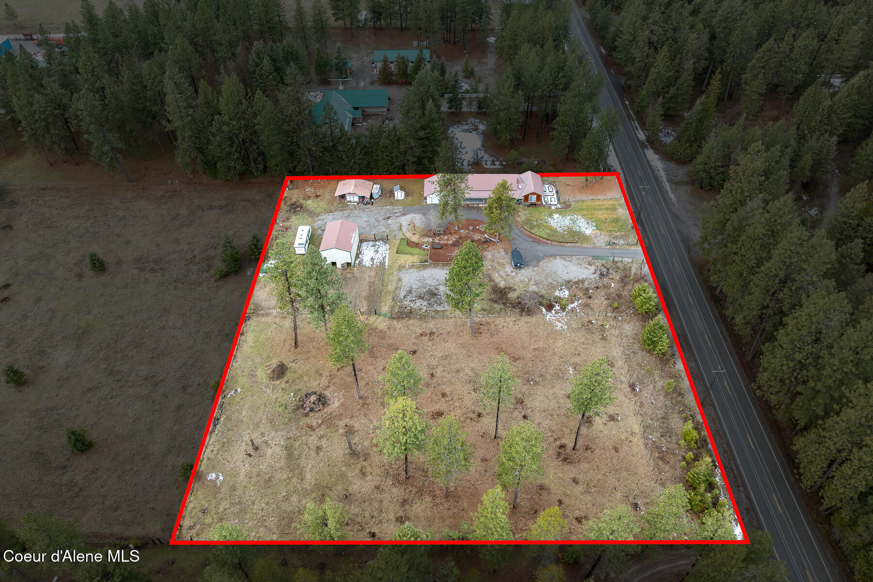 2874 East Hudlow Road Hayden, ID 83835 - Photo 41 of 52 Aerial_2874EHudlowRd-7_Outlined