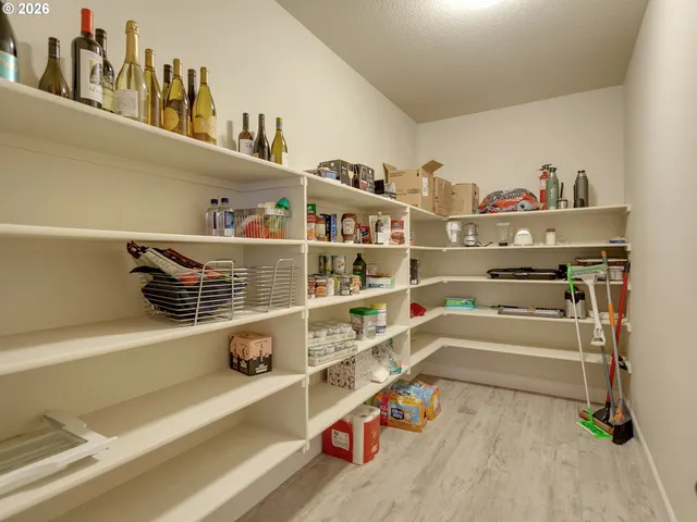 a view of a closet with storage and utility room