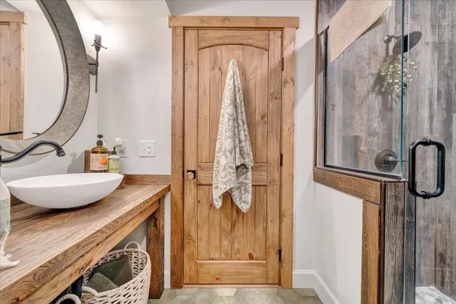 a backyard of a house with lots of green space