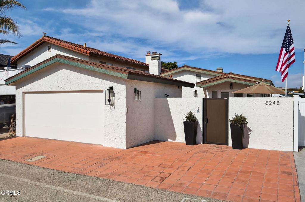 a front view of a house with a space