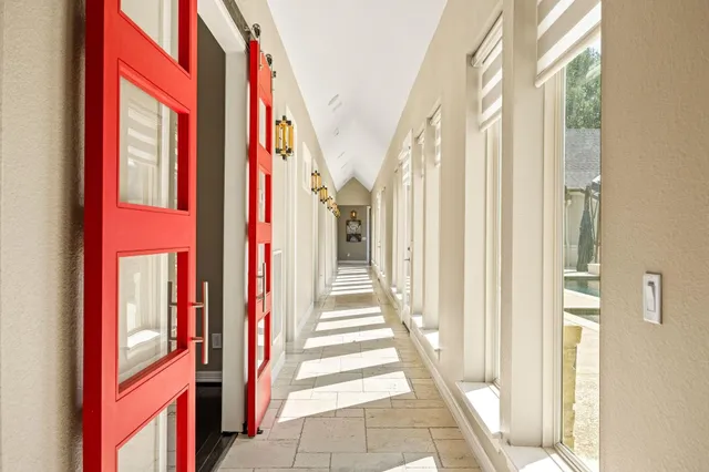 a view of an entryway with a front door